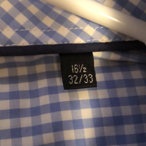 Men’s blue gingham XMI 16 1/2 31-32 shirt - Picture 5 of 6
